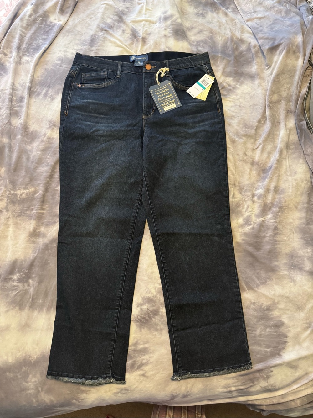 Democracy Dark Indigo High-Rise Slim Straight Jeans